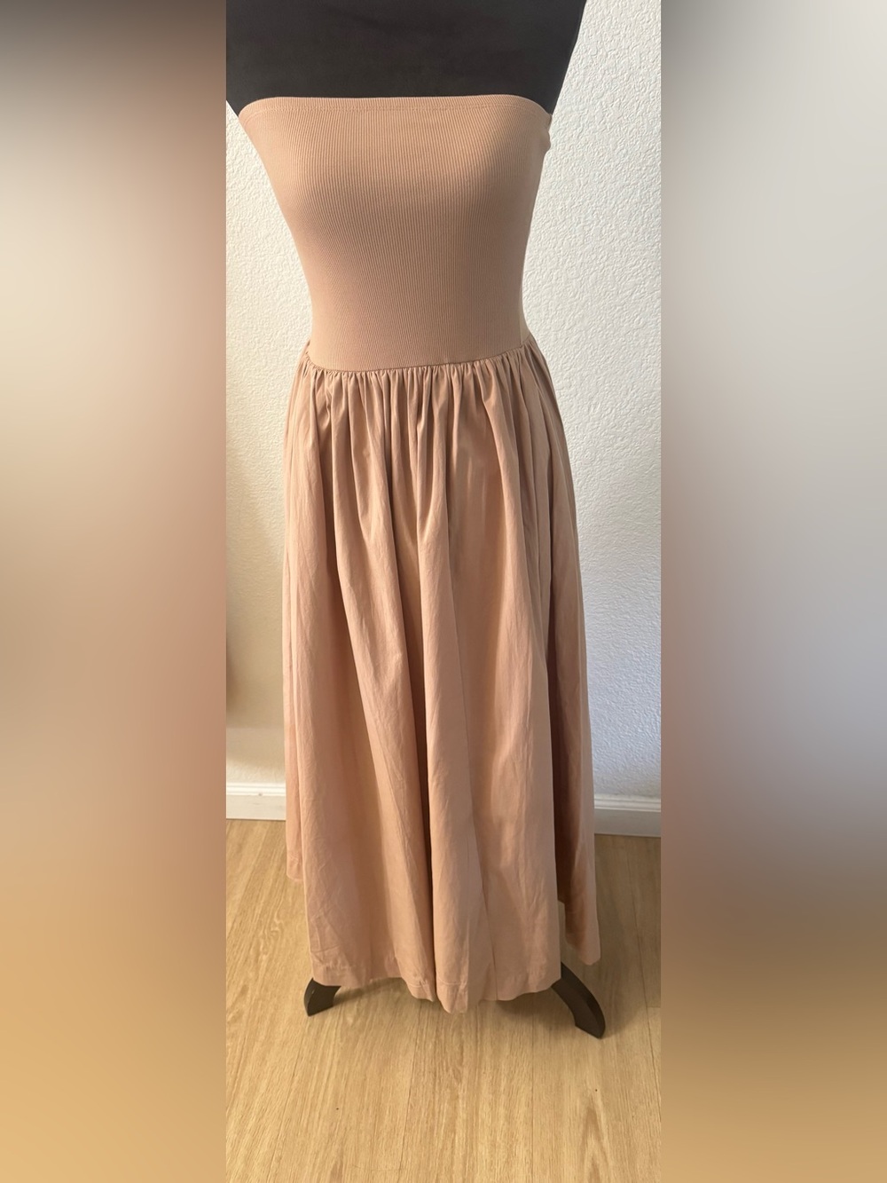 Double Zero Strapless Maxi Skirt in Dusty Tan